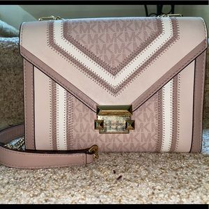 Michael Kors Whitney Logo Leather Shoulder Bag